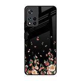 Floating Floral Print Mi 11i Glass Back Cover Online