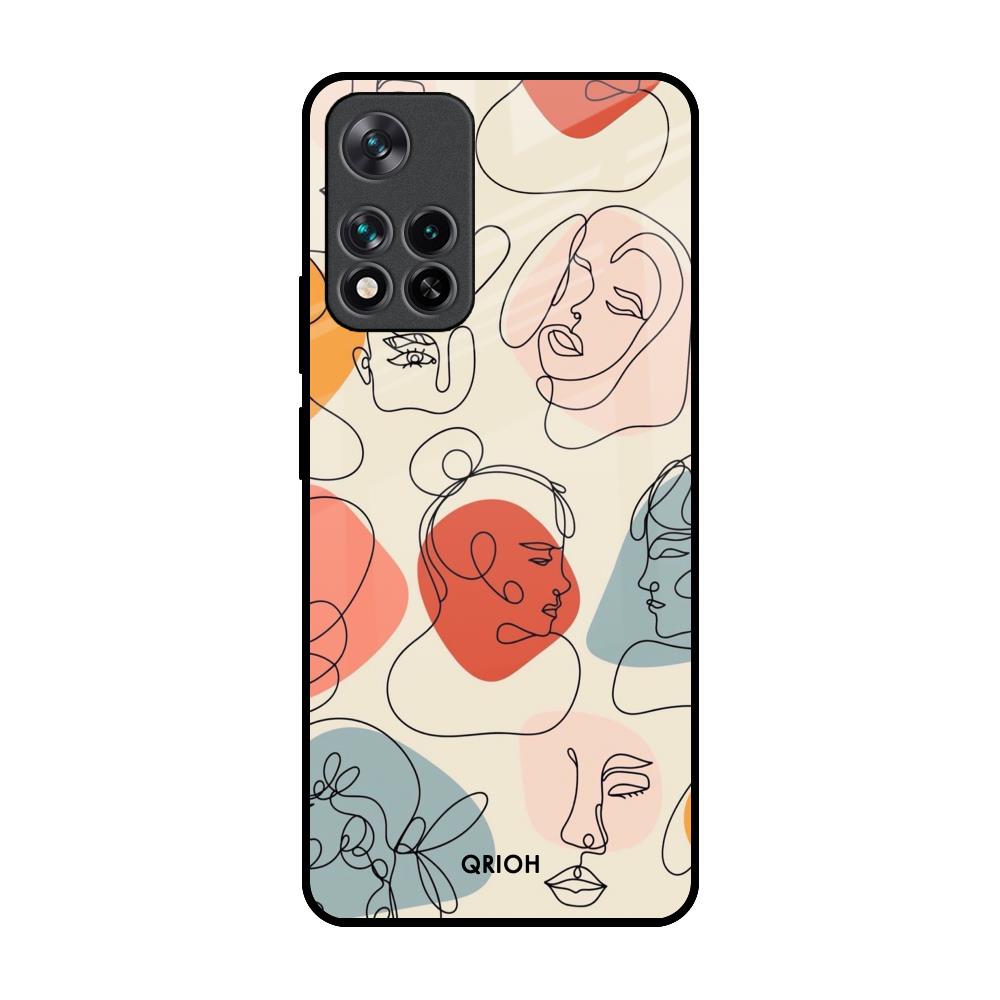 Abstract Faces Mi 11i Glass Back Cover Online