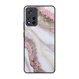 Pink & Gold Gllitter Marble Mi 11i Glass Back Cover Online
