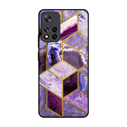 Purple Rhombus Marble Mi 11i Glass Back Cover Online