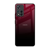 Wine Red Mi 11i Glass Back Cover Online