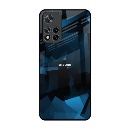 Polygonal Blue Box Mi 11i Glass Back Cover Online