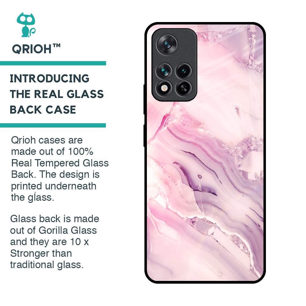 Diamond Pink Gradient Glass Case For Mi 11i