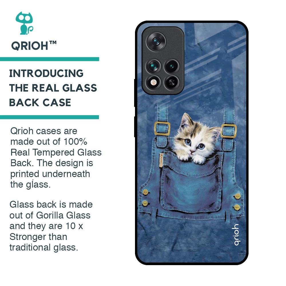 Kitty In Pocket Glass Case For Mi 11i