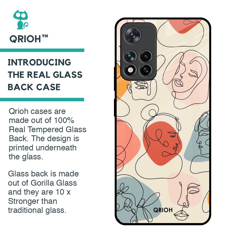 Abstract Faces Glass Case for Mi 11i