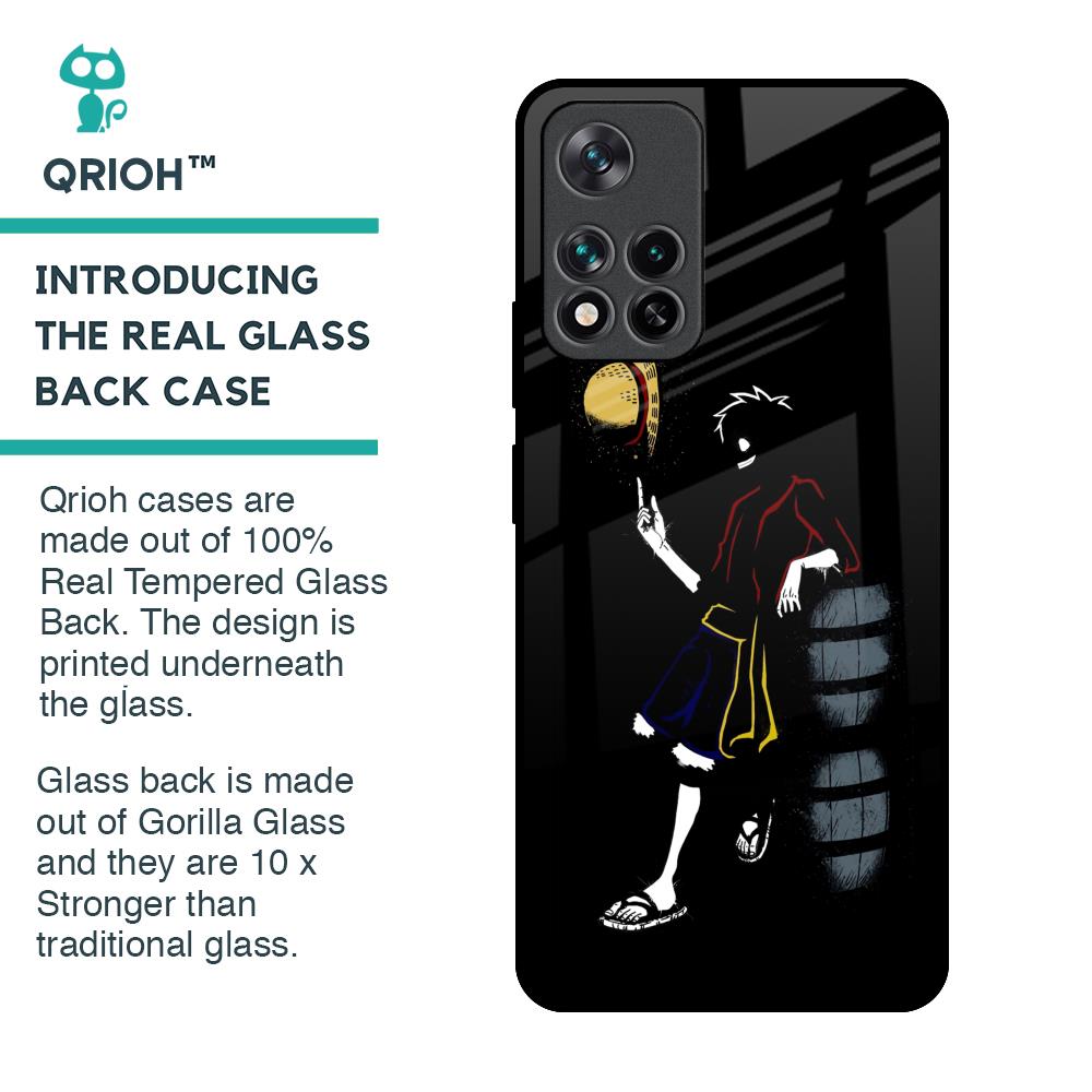 Luffy Line Art Glass Case for Mi 11i