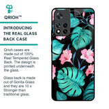 Tropical Leaves & Pink Flowers Glass Case for Mi 11i