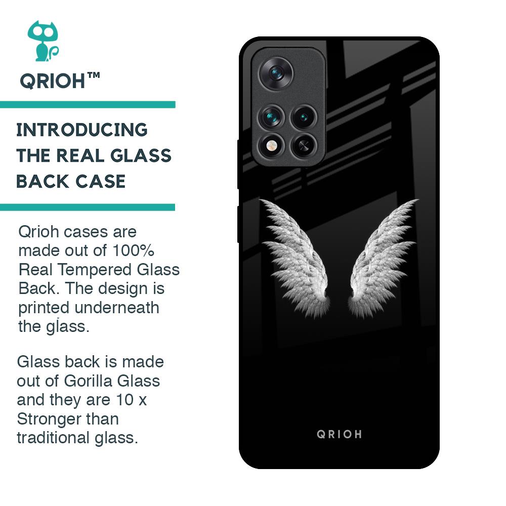 White Angel Wings Glass Case for Mi 11i
