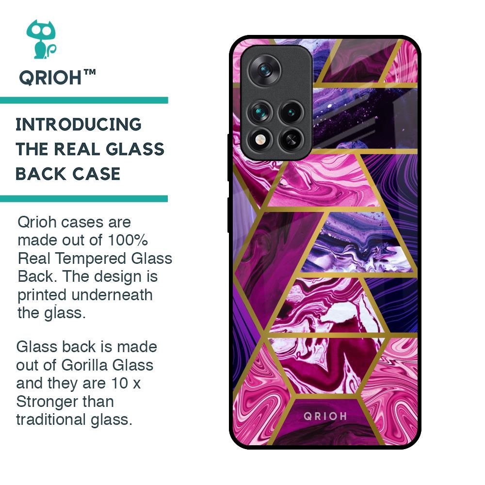 Electroplated Geometric Marble Glass Case for Mi 11i