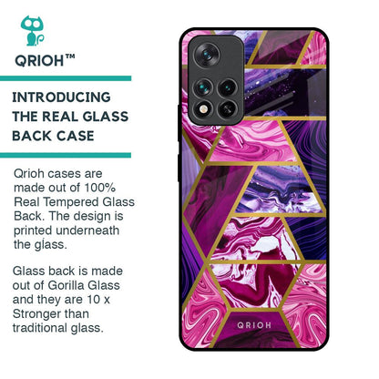 Electroplated Geometric Marble Glass Case for Mi 11i