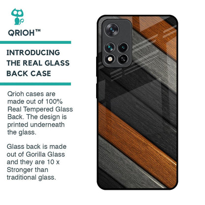 Tri Color Wood Glass Case for Mi 11i