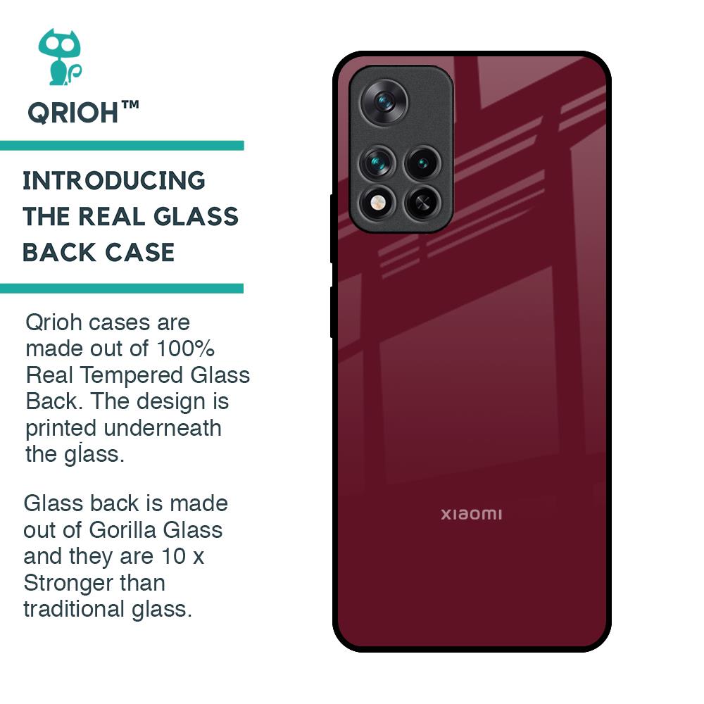 Classic Burgundy Glass Case for Mi 11i