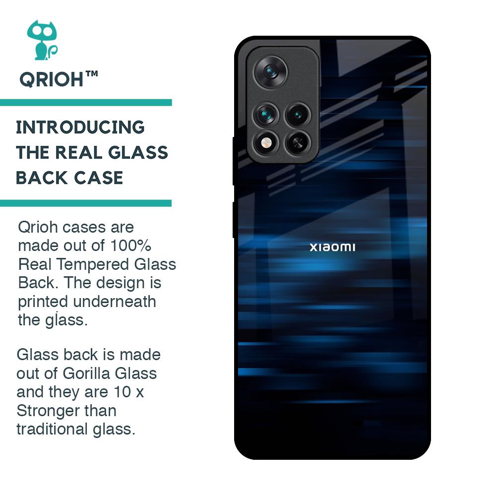 Blue Rough Abstract Glass Case for Mi 11i