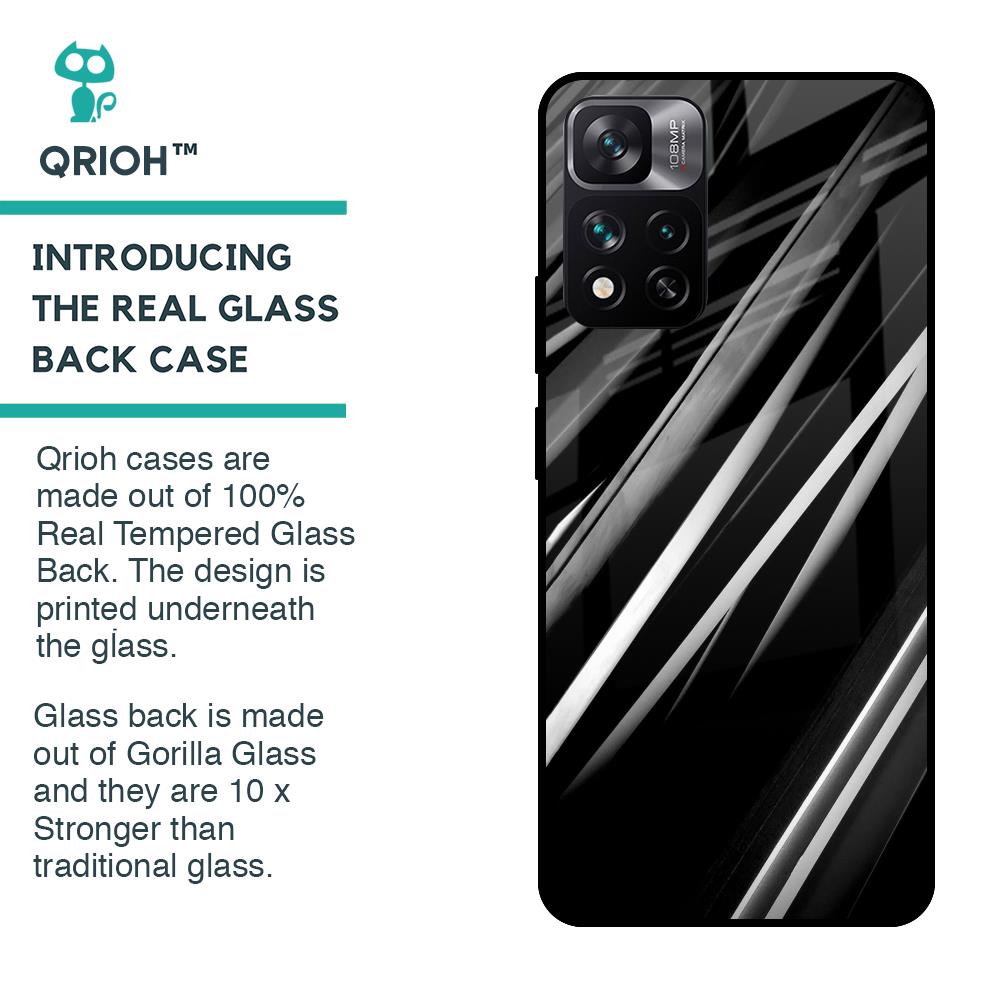 Black & Grey Gradient Glass Case For Mi 11i