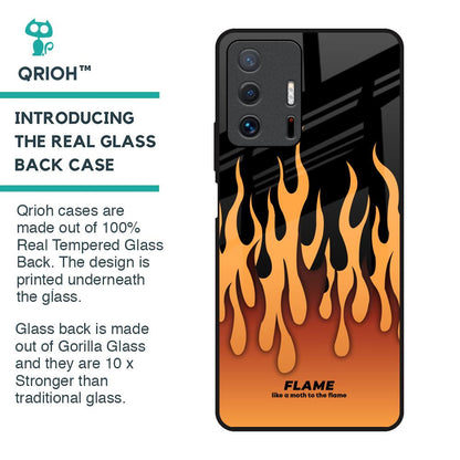 Fire Flame Glass Case for Mi 11T Pro 5G