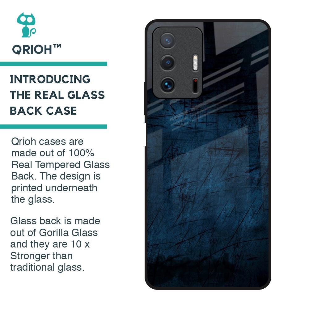 Dark Blue Grunge Glass Case for Mi 11T Pro 5G