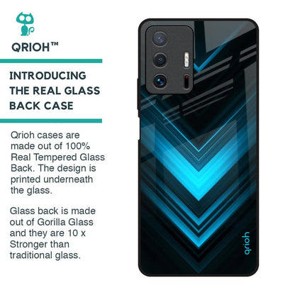 Vertical Blue Arrow Glass Case For Mi 11T Pro 5G