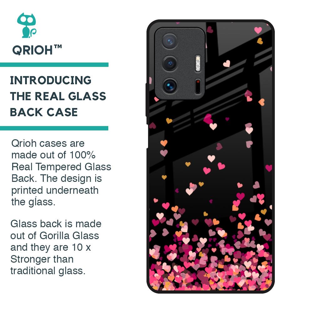 Heart Rain Fall Glass Case For Mi 11T Pro 5G