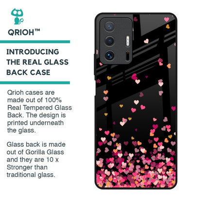 Heart Rain Fall Glass Case For Mi 11T Pro 5G