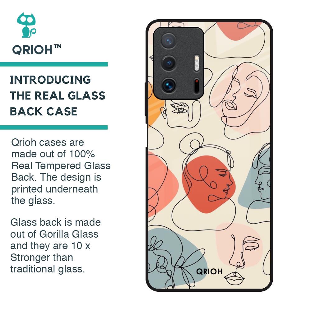 Abstract Faces Glass Case for Mi 11T Pro 5G
