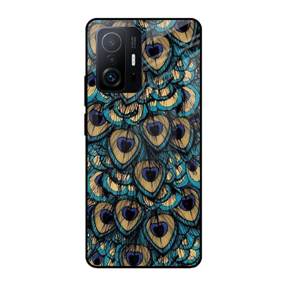 Peacock Feathers Mi 11T Pro 5G Glass Cases & Covers Online