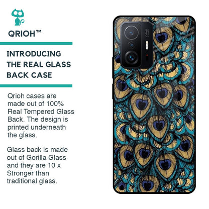 Peacock Feathers Glass case for Mi 11T Pro 5G