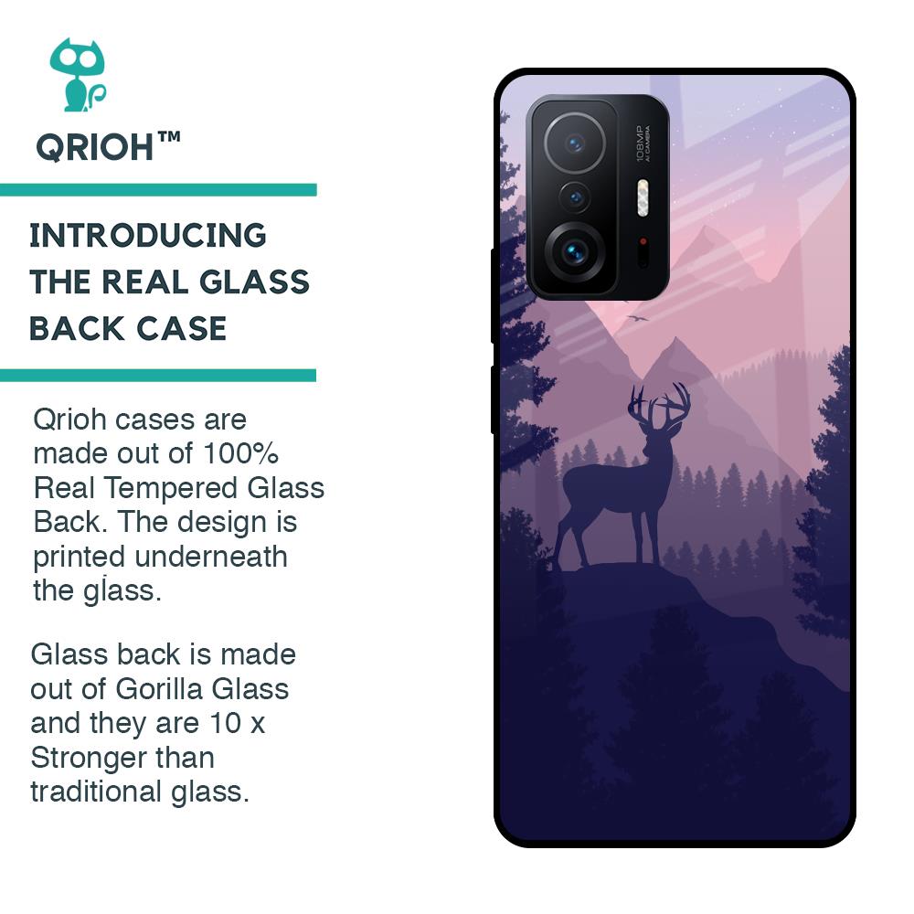 Deer In Night Glass Case For Mi 11T Pro 5G