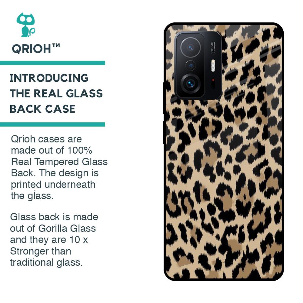 Leopard Seamless Glass Case For Mi 11T Pro 5G