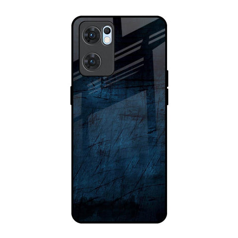 Dark Blue Grunge Oppo Reno7 5G Glass Back Cover Online