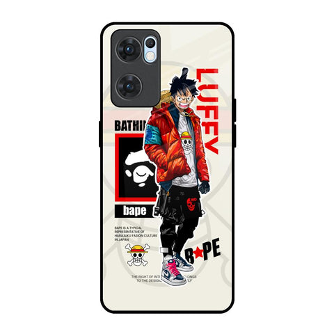 Bape Luffy Oppo Reno7 5G Glass Back Cover Online