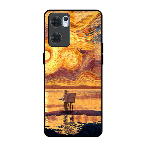 Sunset Vincent Oppo Reno7 5G Glass Back Cover Online