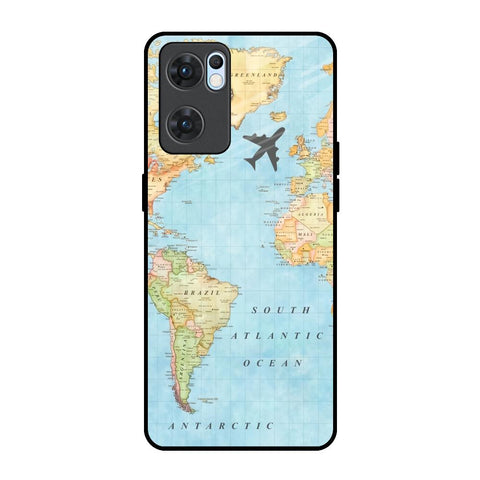 Travel Map Oppo Reno7 5G Glass Back Cover Online