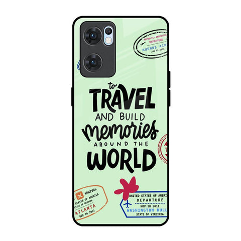 Travel Stamps Oppo Reno7 5G Glass Back Cover Online