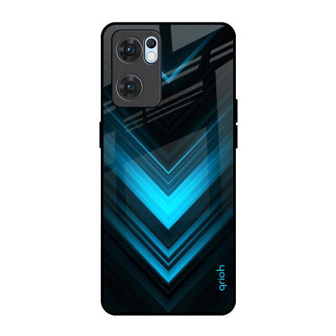 Vertical Blue Arrow Oppo Reno7 5G Glass Back Cover Online