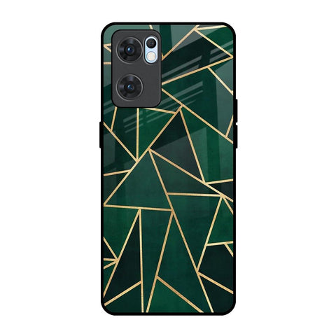 Abstract Green Oppo Reno7 5G Glass Back Cover Online