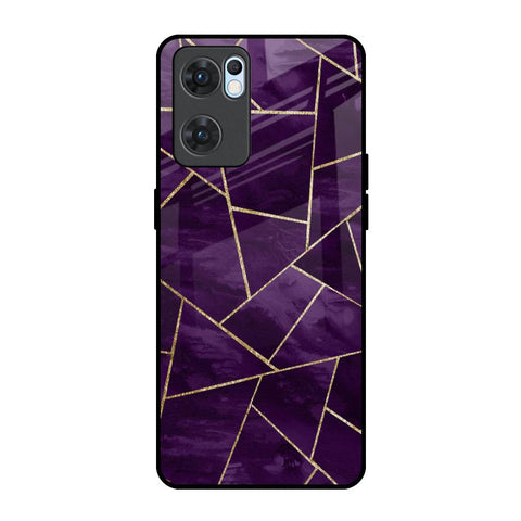 Geometric Purple Oppo Reno7 5G Glass Back Cover Online