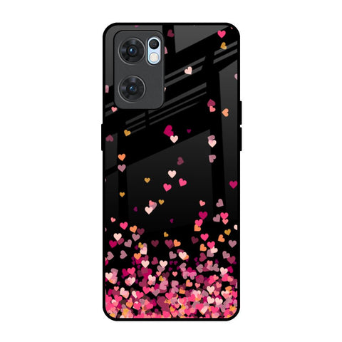 Heart Rain Fall Oppo Reno7 5G Glass Back Cover Online