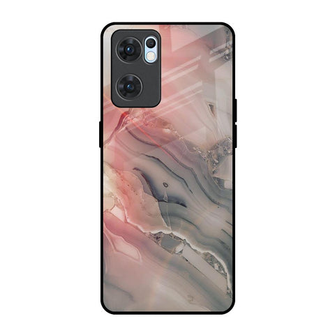 Pink And Grey Marble Oppo Reno7 5G Glass Back Cover Online