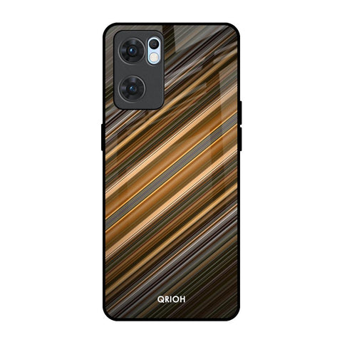 Diagonal Slash Pattern Oppo Reno7 5G Glass Back Cover Online