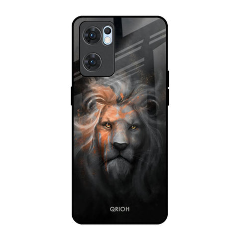Devil Lion Oppo Reno7 5G Glass Back Cover Online