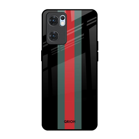 Vertical Stripes Oppo Reno7 5G Glass Back Cover Online