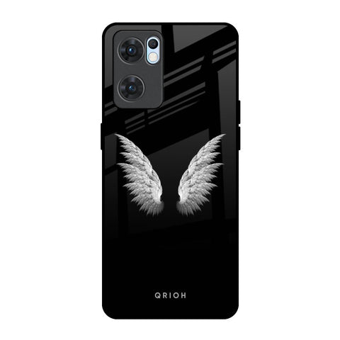 White Angel Wings Oppo Reno7 5G Glass Back Cover Online