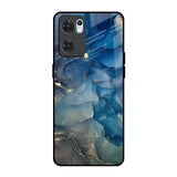 Blue Cool Marble Oppo Reno7 5G Glass Back Cover Online