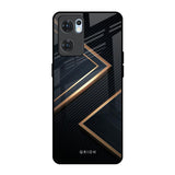 Sleek Golden & Navy Oppo Reno7 5G Glass Back Cover Online