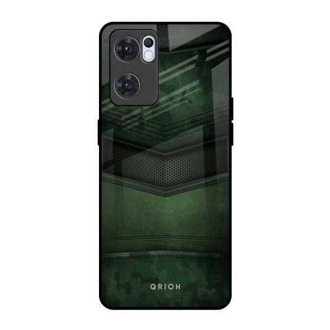 Green Leather Oppo Reno7 5G Glass Back Cover Online