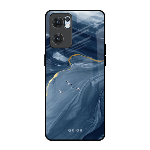 Deep Ocean Marble Oppo Reno7 5G Glass Back Cover Online