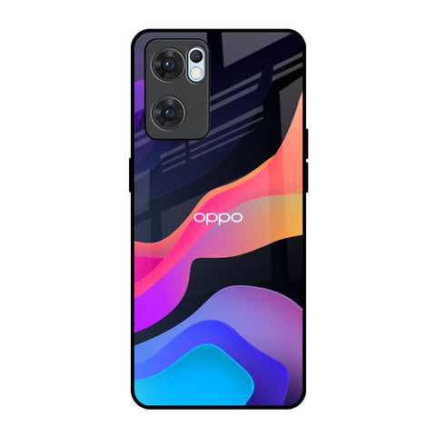 Colorful Fluid Oppo Reno7 5G Glass Back Cover Online