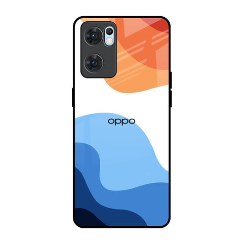 Wavy Color Pattern Oppo Reno7 5G Glass Back Cover Online