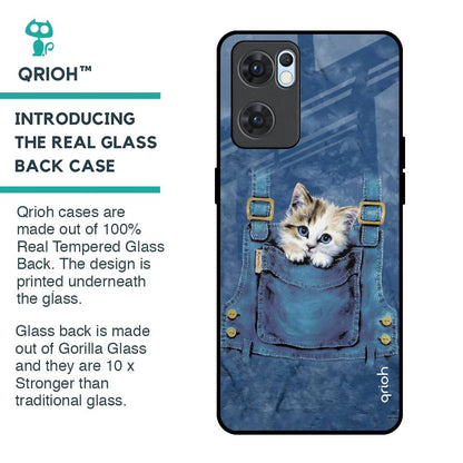 Kitty In Pocket Glass Case For Oppo Reno7 5G