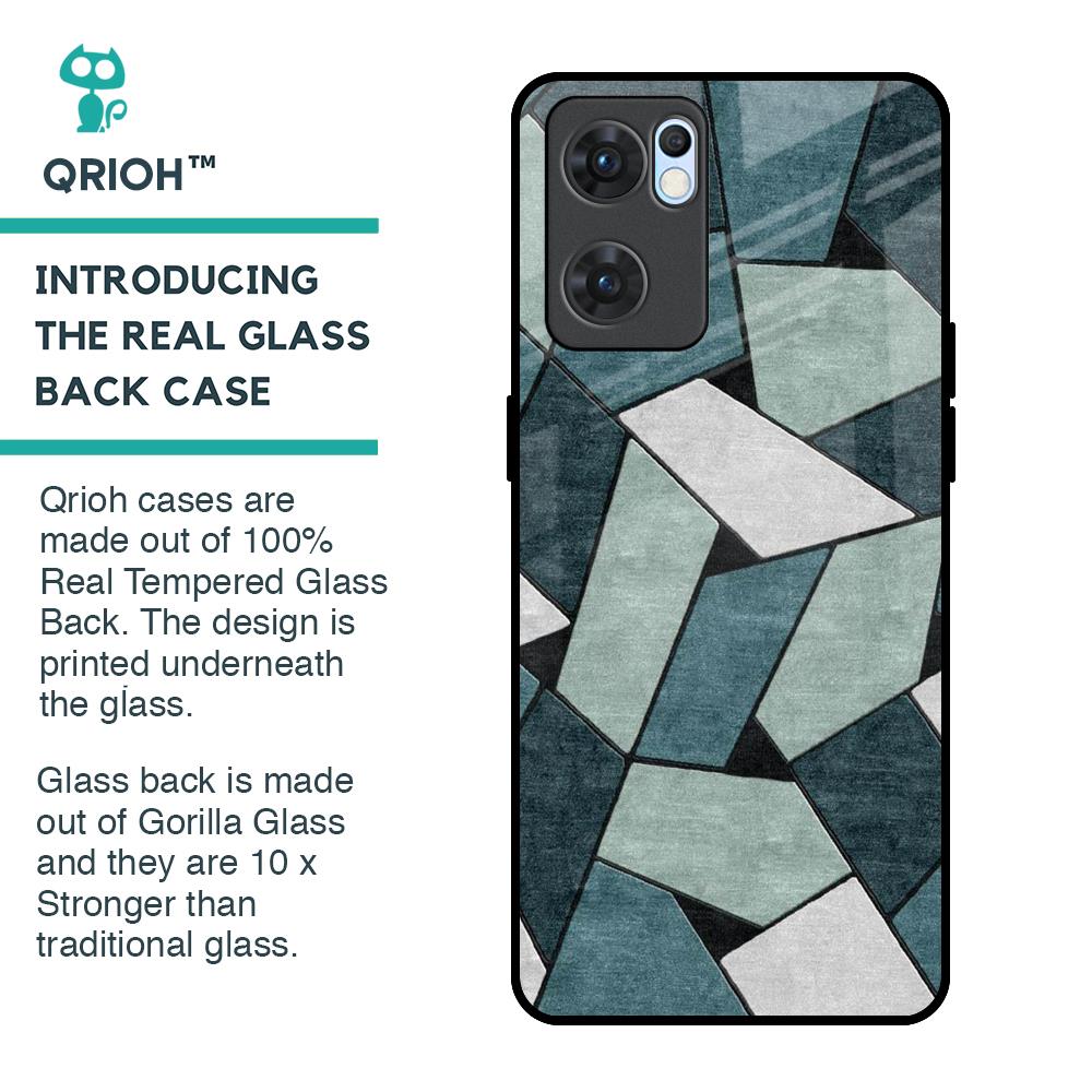 Abstact Tiles Glass Case for Oppo Reno7 5G